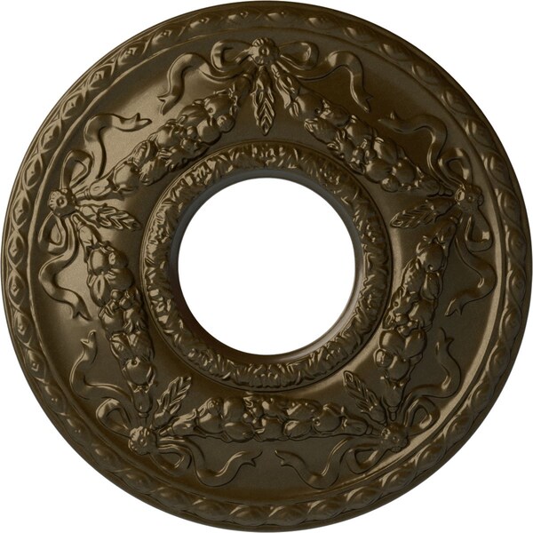 Ekena Millwork Hurley Ceiling Medallion (Fits Canopies up to 7 1/4"), 22 1/8"OD x 7 1/4"ID x 1 3/4"P, Brass CM26HUBRS - main